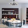Modern 8-Light Sputnik Chandelier Vintage Semi Flush Ceiling Lights Mid Century Style Pendant Light Fixture for Dining Room Living Room Foyer Coffee Bar Bedroom Black