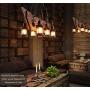 NIUYAO 6 Heads Vintage Wooden Lantern Chandeliers,Retro Industrial Style Island Light Pendant Hanging Light for Dining Rooms,Chandeliers for Living Room 511207