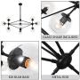 Luupyia 10 Light Sputnik Chandelier Mid Century Industrial Light, Magic Bean Chandelier with Globe Glass Shade, Mid Century Sputnik Chandelier Pendant Dining Room Light Fixtures Black