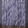 Twinkle Star 300 LED Window Curtain String Light for Christmas Wedding Party Home Garden Bedroom Outdoor Indoor Wall Decoration (White)