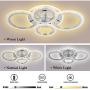 Garwarm Modern Ceiling Light 58W Dimmable Flush Mount LED Ceiling Lamp 4 Rings Acrylic Ceiling Chandelier for Living Room Dining Room Bedroom,Chrome