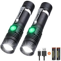 Flashlights, Rechargeable Flashlights 1200 High Lumens Tactical Flashlight (Battery Included) LED Waterproof Flashlights for emergencies, Camping, Hiking, Reading, Indoor and Outdoor[2 Pack]