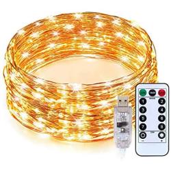 Gavenia Lights 33ft with 100 LEDs, Waterproof Copper Wire Lights, Outdoor & Indoor Decorative Fairy Lights for Bedroom, Patio, Garden, Party, Wedding, Christmas and More