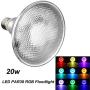 20W LED PAR38 RGB Floodlight Bulb, Lustaled Waterproof Dimmable 16 Color Changing Spotlight E26 Base with Remote Control for Home Party Holiday Courtyard Decoration Lighting