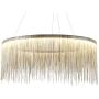 Moooni Modern Round Aluminum Tassel Linear Chandelier Pendant Ceiling Light Fixture for Bedroom Dining Room Kitchen Island Over Table W32'' x H 14''