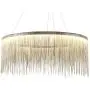 Moooni Modern Round Aluminum Tassel Linear Chandelier Pendant Ceiling Light Fixture for Bedroom Dining Room Kitchen Island Over Table W32'' x H 14''