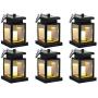 Hanging Solar Lights Outdoor Solar Umbrella Lantern Garden Patio Umbrella Lights Candle Lantern for Decorated Patio Deck(Pack of 6)