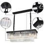 Lingkai Modern Crystal Chandelier Rectangular K9 Clear Crystal Pendant Light Black Ceiling Light Fixture Island 8-Light Hanging Lamp for Dining Room Living Room Kitchen