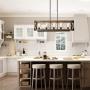 Kitchen Island Lighting, 5-Light Dining Room Chandelier Farmhouse Light Fixtures Wood Pendant Lighting for Living Room,Foyer,Bars