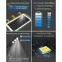 Solar LED Street Light, Outdoor 6000LM Powered Street Lamp Dusk to Dawn with Motion Sensor for Yard, Garage, Patio, ST60-010