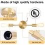 Gold Vanity Lights, UL Listed 2-Light Bathroom Light Fixtures Over Mirror Brass Sconce Modern Semi Flush Mount Ceiling Light Fixture for Toilet Bedroom Living Dining Room Restaurant Hallway Entryway