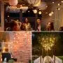 Garden Solar String Lights Outdoor, TASMOR 50 LED Globe Bulb String Lights with Remote 23FT Waterproof 8 Modes Fairy Lights Crystal Balls Decorative Lighting for Patio, Backyard, Home (Warm White)