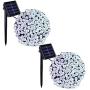 Binval Solar Fairy Christmas String Lights, 2-Pack 72ft 200LED, Ambiance Lighting for Outdoor, Patio, Lawn, Landscape, Fairy Garden, Home, Wedding, Holiday Party and Xmas Tree(White)