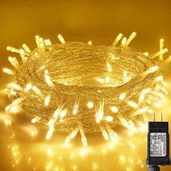 Blingstar Christmas Lights 33ft 100 LED String Lights 30V Plug in Fairy Lights Waterproof 8 Modes Warm White Fairy String Lights for Indoor Outdoor Bedroom Wedding Party Patio Christmas Tree