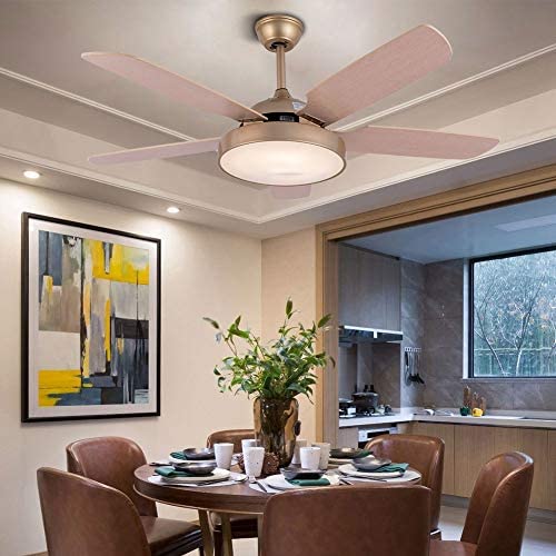 TFCFL 52'' Tropicalfan Ceiling Fan Chandelier with Remote Control and 5 Reversible Blades LED Dimmable Fan Modern and Simple Light Dimmable Timing for Home Decoration Living Room Bedroom,Champagne Gold