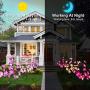 HeyMate Solar Lights Outdoor 2 Pack Purple & Pink Solar Garden Orchids Flower Lights Solar Christmas Decorative Lights Waterproof for Patio,Yard,Backyard,Pathway