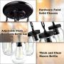 Mason Jar Ceiling Light Semi Flush Mount Pendant Lighting Farmhouse Glass Bottle Chandelier, Kitchen Hanging Island Lamp Close to Ceiling Light Fixtures for Dining Living Room Staircase Hallway
