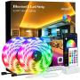 Led Strip Lights, 32.8ft Bluetooth APP Controller RGB LED Light Strip, 5050 LEDs Music Sync Color Changing LED Strip Lights Kit with Remote and 12V Power Supply for Bedroom, Room, Home Decoration