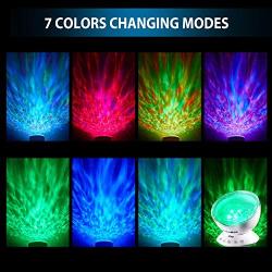 Ocean Wave Projector, Ohuhu Night Light Projector, 12 LED 7 Colors Changing, Night Light for Kids, Undersea Projector Lamp for Kids Gifts Bedroom Living Room Decoration, Christmas Gifts