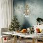 KSANA Crystal Chandelier, Modern Gold Chandelier with Crystal Pendants for Dining Rooms, Bedroom, Hallway, W13” x H18”