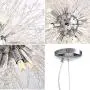 CROSSIO Dandelion Firework Crystal Chandelier Sputnik LED Lighting Stainless Steel Pendant Ceiling Light Fixture for Dining Room Kitchen Island Bedroom (Silver, 19.6 Inch)
