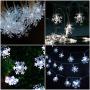 80 LED Christmas Lights, 32.8 ft Snowflake String Lights Fairy Lights Battery Operated Waterproof for Xmas Garden Patio Bedroom Party Decor Indoor Outdoor Celebration Lighting, White