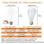 3 Way Light Bulb 50 100 150watt Incandescent Replacement Three Setting 600lm/ 1200lm/1800lm A21 LED Bulb 5W/9W/13W Soft White 3000K Pack of 2