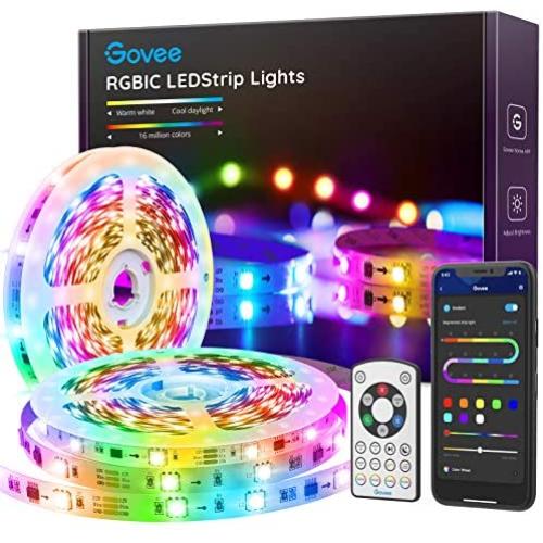 Govee RGBIC LED Strip Lights, 32.8FT Bluetooth Color Picking LED Lights with Segmented Color Control, Music Mode, App & Remote Control Light Strip for Bedroom, Kitchen, Livingroom, Party 2×16.4FT