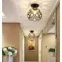 Ceiling Lighting Fixtures Chandelier Crystals Light, LED Flush Mount Ceiling Light for Kitchen Hallway Dining Rooms Living Rooms Bar (Black)