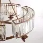 Siljoy Luxury Round Crystal Chandelier Modern LED Dimmable 6-Lights Pendant Lighting Vintage Flush Mount Ceiling Fixture for Dining Room Kitchen Entryway, Dia 25.6'', Brown