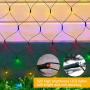 JMEXSUSS Solar Net Mesh String Lights Outdoor Waterproof Lights, 8 Modes Remote Control Waterproof Solar Net Lights Outdoor Green Wire 9.8ft x 6.6ft 320 LED Mesh Lights（Mulit Color）