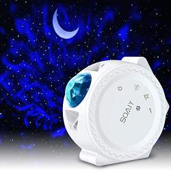 Star Night Light Projector for Bedroom, 3 in 1 Moon and Star Projector Light with 6 Lighting Show, Voice Control , Timer, UL Adapter, Galaxy blisslights Sky Lights for Kids, Adults and 200 sq.ft Room