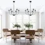 T&A Black 6-Light Candle Chandelier,Medium Transitional Hanging Fixture Rustic Kitchen Island Lighting for Dining Room Living Romm