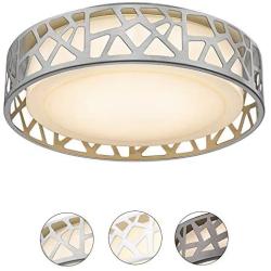 Ceiling Light Fixtures, VICNIE 14 inch 20W 1400 Lumens LED Flush Mount, Dimmable 3000K Warm White, Brush Nickel Finished, ETL Listed for Kitchen, Hallway, Bedroom, Stairways