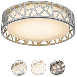 Ceiling Light Fixtures, VICNIE 14 inch 20W 1400 Lumens LED Flush Mount, Dimmable 3000K Warm White, Brush Nickel Finished, ETL Listed for Kitchen, Hallway, Bedroom, Stairways