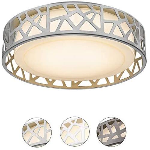 Ceiling Light Fixtures, VICNIE 14 inch 20W 1400 Lumens LED Flush Mount, Dimmable 3000K Warm White, Brush Nickel Finished, ETL Listed for Kitchen, Hallway, Bedroom, Stairways