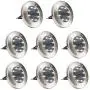 GIGALUMI 8 Pack Solar Ground Lights, 8 LED Solar Powered Disk Lights Outdoor Waterproof Garden Landscape Lighting for Yard Deck Lawn Patio Pathway Walkway (White)