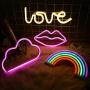MorTime Lip Shaped Neon Signs, LED Neon Light for Party Supplies, Girls Room Decoration Accessory, Table Decoration, Children Kids Gifts
