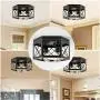 HMVPL Farmhouse Flush Mount Ceiling Lights Fixtures, Kitchen Close to Ceiling Lamp Industrial Edison Metal Pendant Lighting for Island Dining Room Hallway Bedroom (2-Lights)