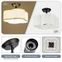 Eyassi Semi Flush Mount Ceiling Lights, Linen 4-Light Farmhouse Close to Ceiling Lighting Fixtures Industrial Black Ceiling Lamp for Kitchen Island Living Room Bedroom Hallway Laundry Entryway