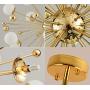 Sputnik Chandelier Lighting, Gold Mid Century Ceiling Lamp Modern Pendant Light Fixture Lighting Ceiling Light Fixture Lighting for Living Room Cafe Bar Dining Room (18 Light)