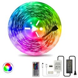 LED Strip Light55ft ,RGB16Meters Flexible Rope Lights 5050 SMD RGB 480 LEDs Non Waterproof NUOENXUAN Tape Light with 44 Keys Wireless Remote Control and 24V Power Adapter for Home Kitchen Holiday