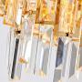 RUNNUP Tiered Pendant Chandelier Contemporary Crystal 8 Lights Gold Ceiling Suspension Lamp for Dining Room Kitchen Living Room Bedroom 23.5'' Wide