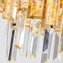 RUNNUP Tiered Pendant Chandelier Contemporary Crystal 8 Lights Gold Ceiling Suspension Lamp for Dining Room Kitchen Living Room Bedroom 23.5'' Wide