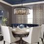 Siljoy Modern Crystal Chandelier, Round 6 Lights Ceiling Hanging Lamp Black Metal Frame Fixture for Dining Room Island Kitchen Dia 21.7''