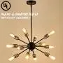 TZOE Sputnik Chandelier Mid Century Modern Pendant 12 Light Rustic Ceiling Light Bronze and Black Living Room Lighting Dining Room Lights UL Listed