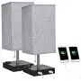 DLLT Modern USB Table Lamp with Dual Charging Ports, Bedside Desk Lamp, Square Grey Fabric Shade Nightstand Light with Metal Base for Bedroom/Study Room/Living Room E26 Bulb Included(Pack of 2) DLLT Modern USB Table Lamp with Dual Charging Ports, Bedside Desk Lamp, Square Grey Fabric Shade Nightstand Light with Metal Base for Bedroom/Study Room/Living Room E26 Bulb Included(Pack of 2)