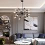 Weesalife Pendant Light Sputnik 18-Lights Chandeliers Matte Black Adjustable Industrial Retro Hanging Light Fixture for Living Room, Dining Room, Kitchen, Loft, Farmhouse, Sloped Ceiling