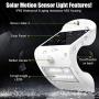 Solar Motion Sensor Light Outdoor,Oriental Forest Upgrade Wireless Fence Solar Lights LED Outdoor Wall Light Solar Powered Security Lighting for Steps,Front Door,Garage,Yard,Fences, 2 Pack White