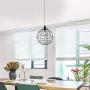 NAFEEZA Industrial On/Off Switch Pendant Light,Vintage Spherical Adjustable Hanging Pendant Light Fixture for Living Room Kitchen Island Bedroom Dining Hallway,Black.